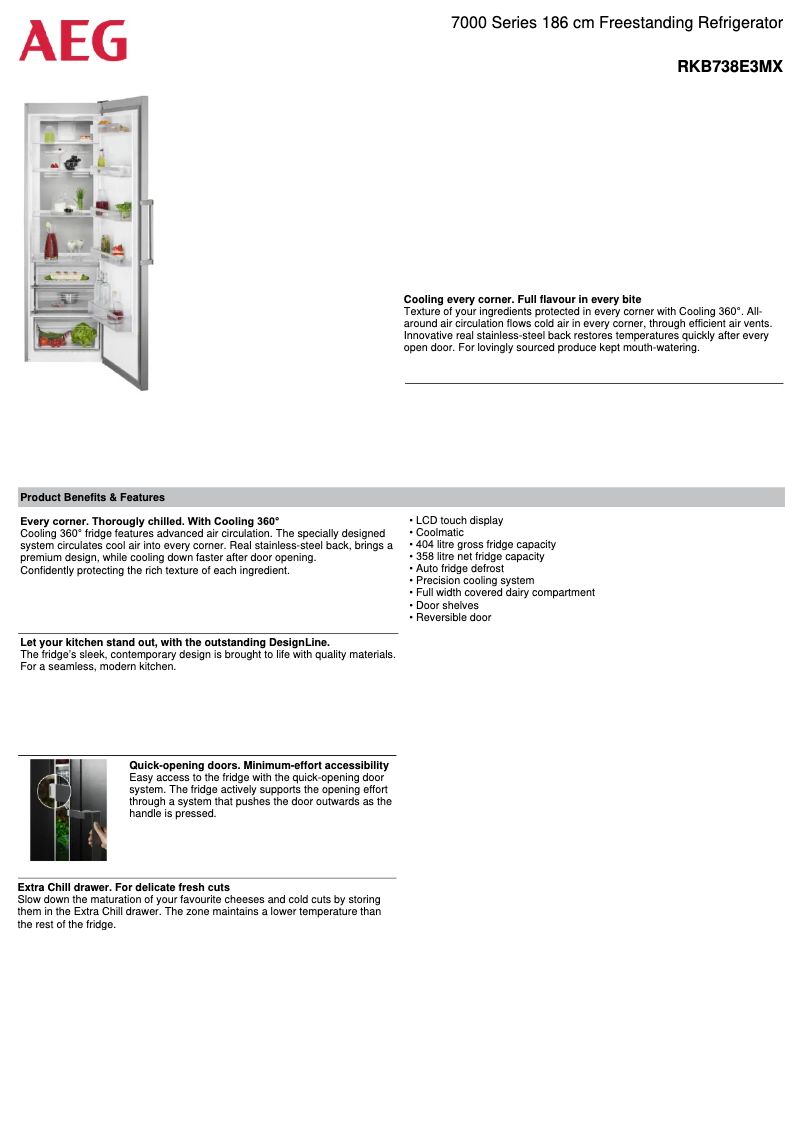 Page n°1 - Fiche technique AEG RKB738E3MX