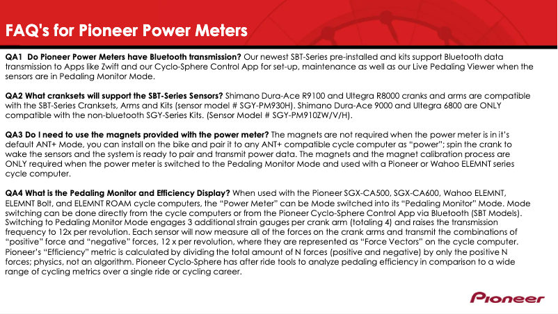 Page 1 de la notice FAQ Pioneer SGY-PM80