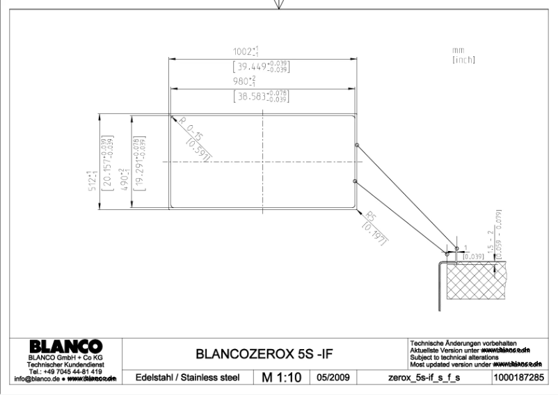 Page 1 de la notice Manuel utilisateur BLANCO ZEROX 5 S-IF