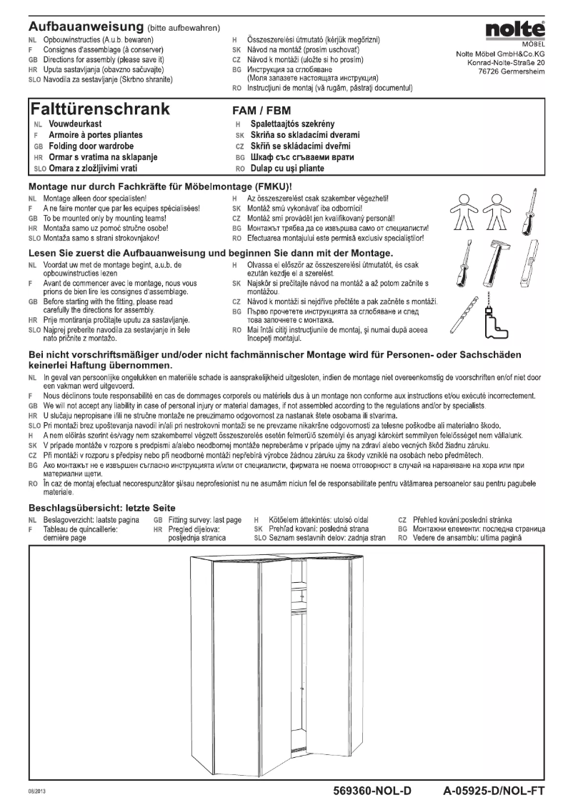 Page n°1 - Manuel utilisateur Nolte Horizont 7000