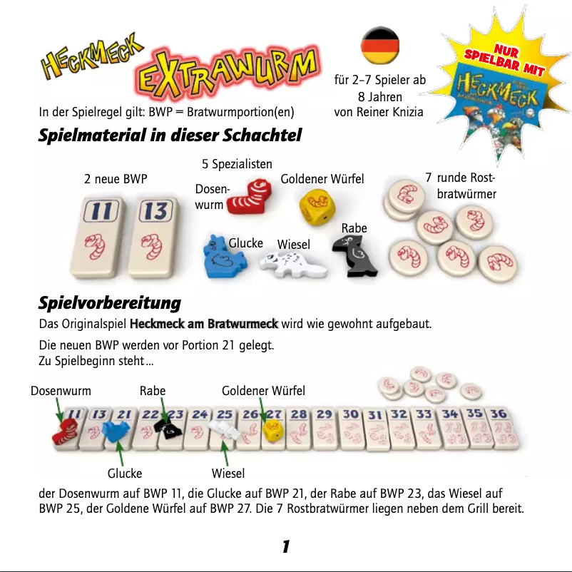 Página 1 del manual Manual de usuario Zoch Heckmeck Extrawurm