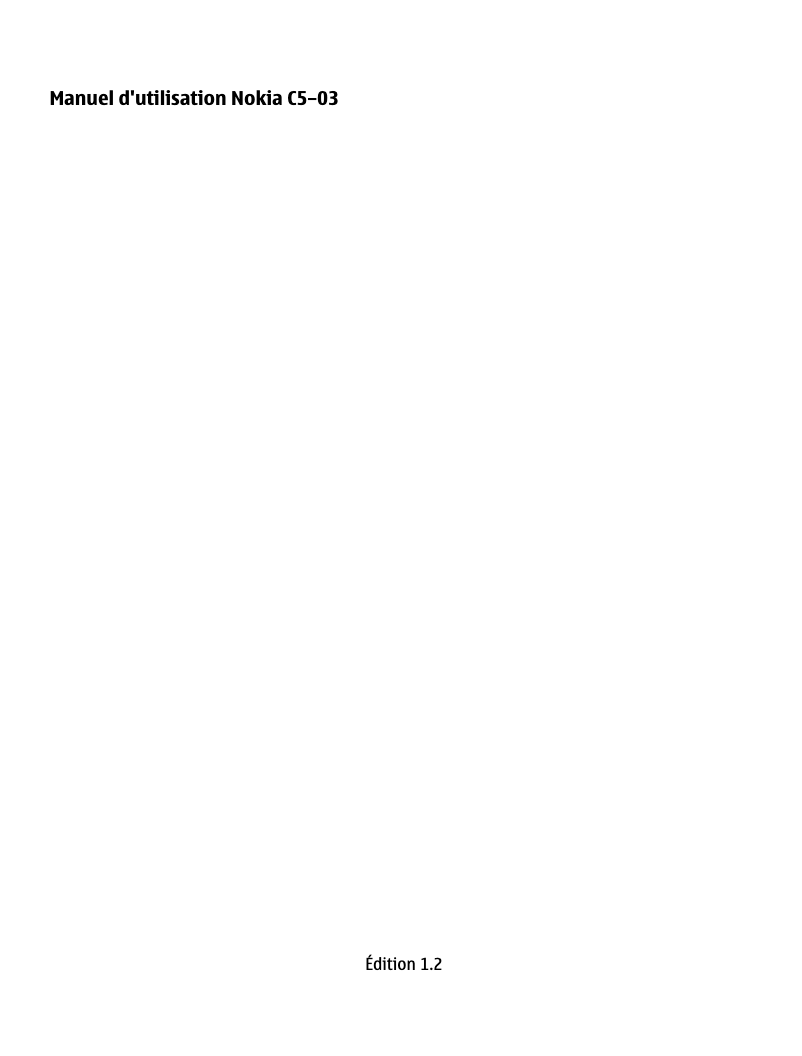 Page 1 de la notice Manuel utilisateur Nokia C5