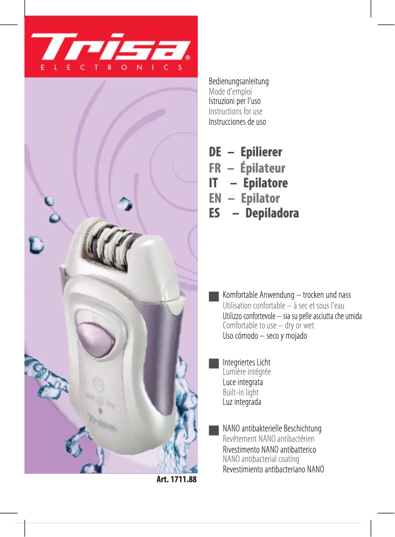 Page 1 de la notice Manuel utilisateur Trisa Wet & Dry