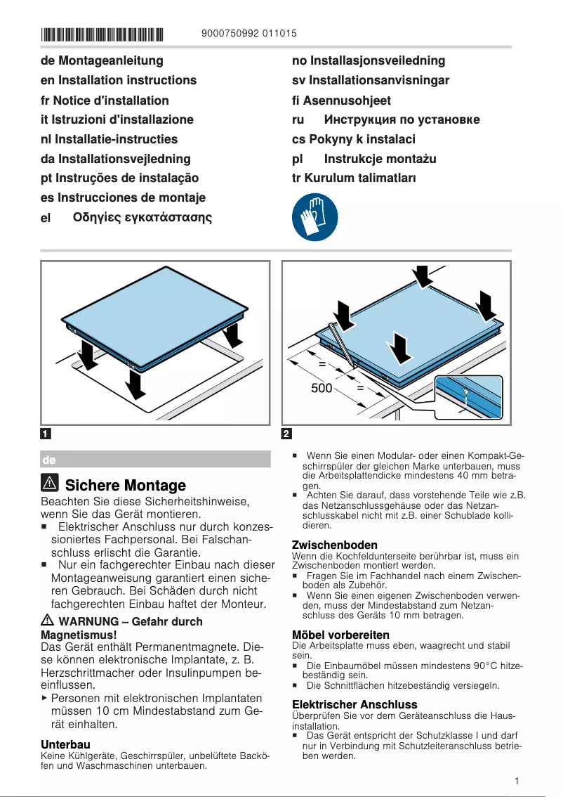 Page n°1 - Instructions / montage Constructa CA322355