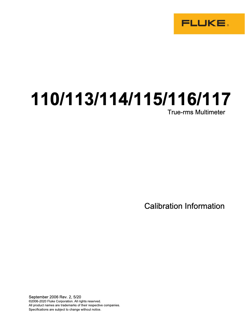 Page 1 de la notice Manuel utilisateur Fluke 110