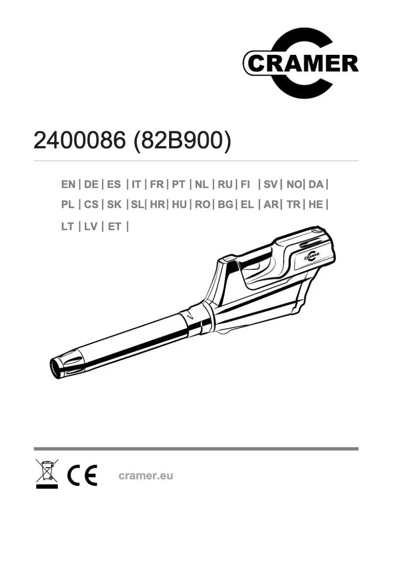 Page 1 de la notice Manuel utilisateur Cramer 82B900