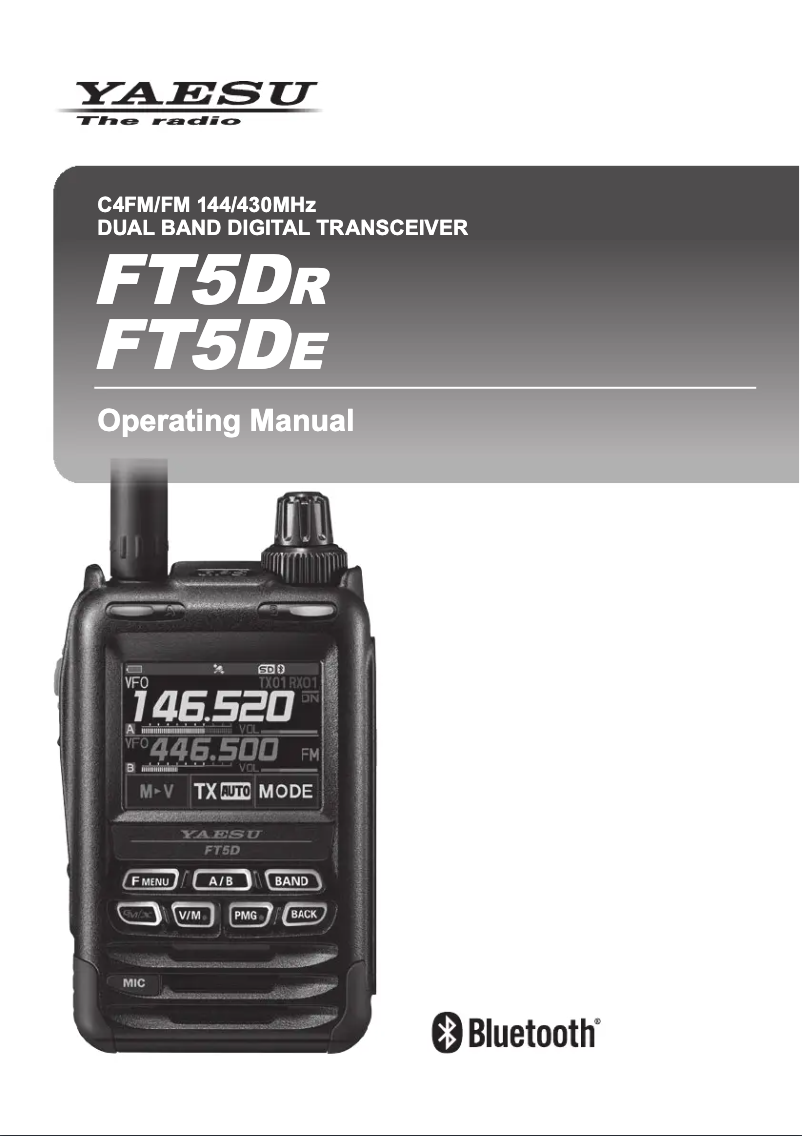 Page 1 de la notice Manuel utilisateur Yaesu FT5DR