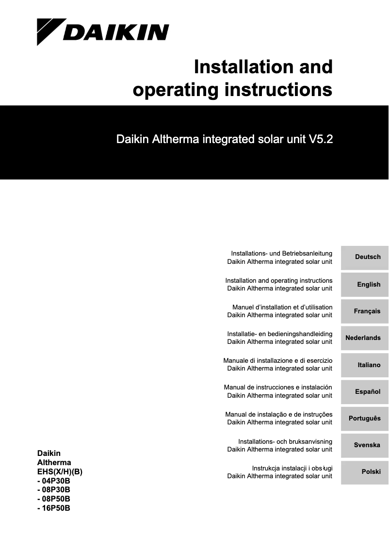 Página 1 del manual Manual de usuario Daikin ALTHERMA