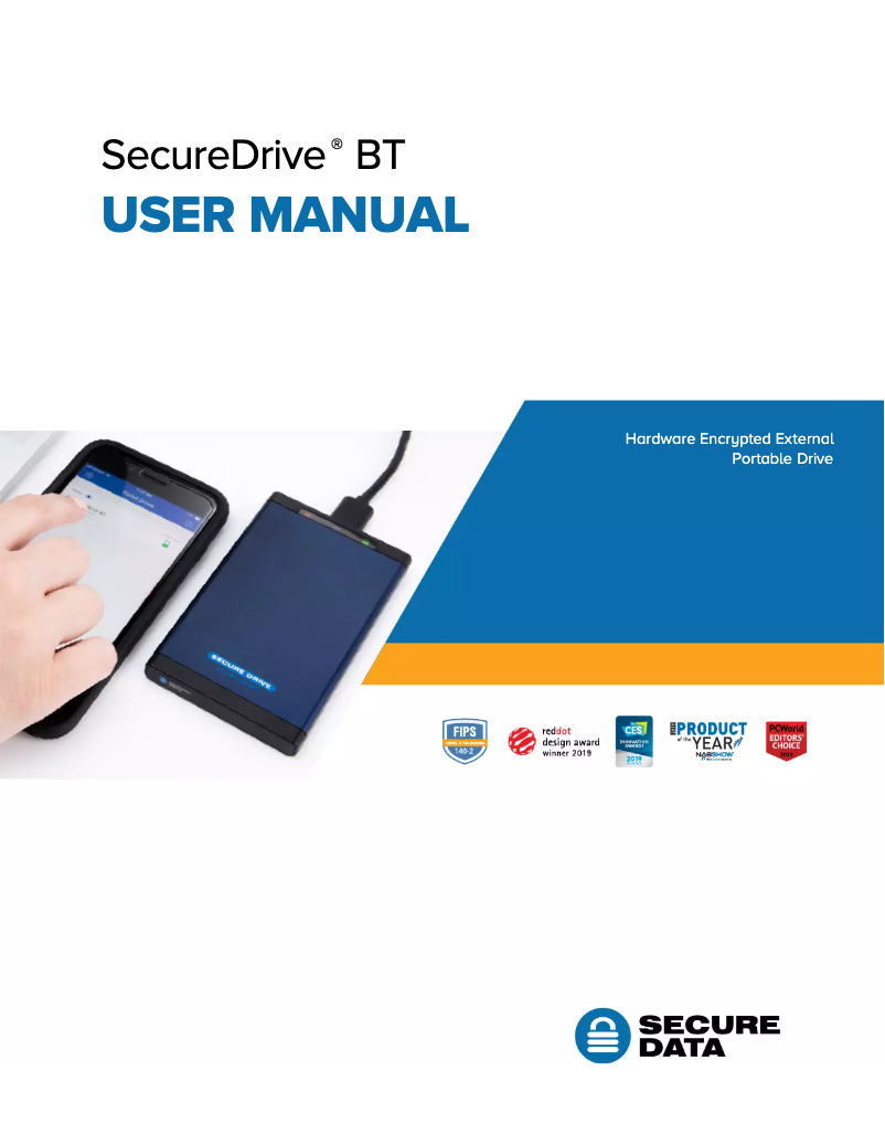 Page n°1 - Manuel utilisateur SecureData SecureDrive BT