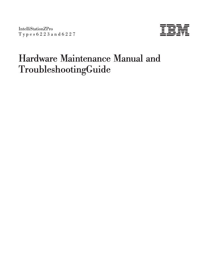 Page n°1 - Manuel utilisateur IBM IntelliStation Z Pro