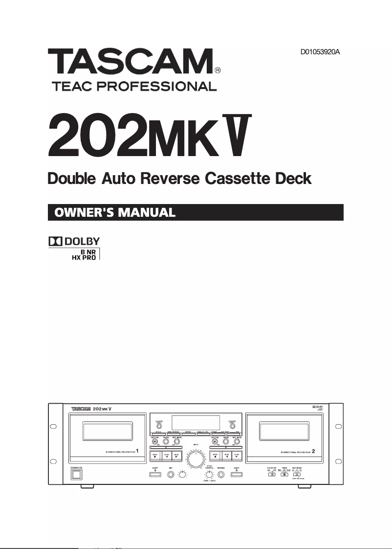 Image de la première page du manuel de l'appareil 202MKV