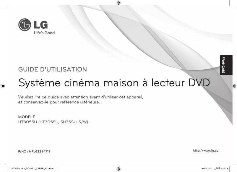 Página 1 del manual Manual de usuario LG HT305SU