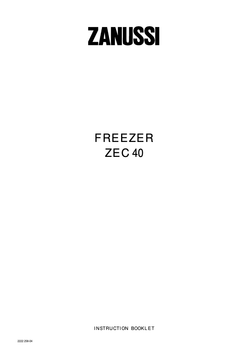 Image de la première page du manuel de l'appareil ZEC 40