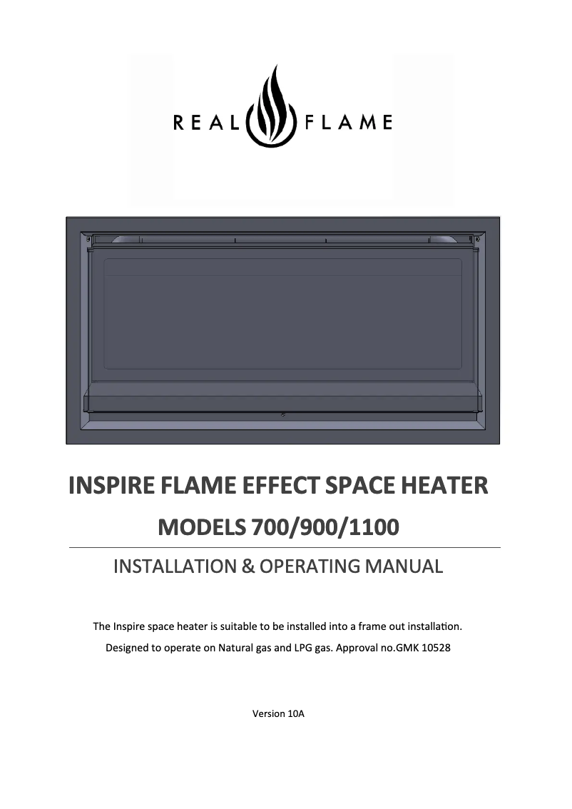 Page 1 de la notice Manuel utilisateur Real Flame Captiva 900