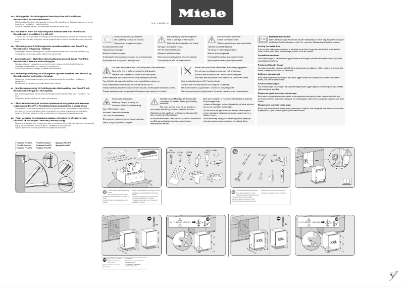 Page 1 de la notice Instructions / montage Miele G 7683 SCVi AutoDos K2O