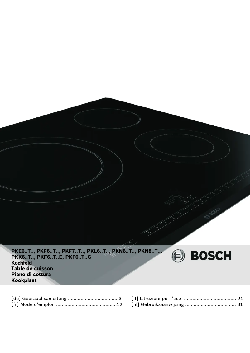 Page 1 of the manual User Manual Bosch PKF651T14E