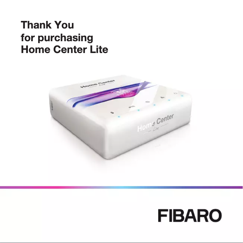 Page n°1 - Manuel utilisateur Fibaro Home Center 3 Lite