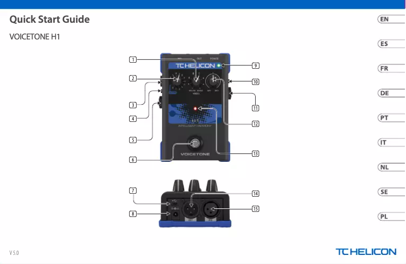 Page n°1 - Guide de démarrage rapide TC Helicon VoiceTone H1