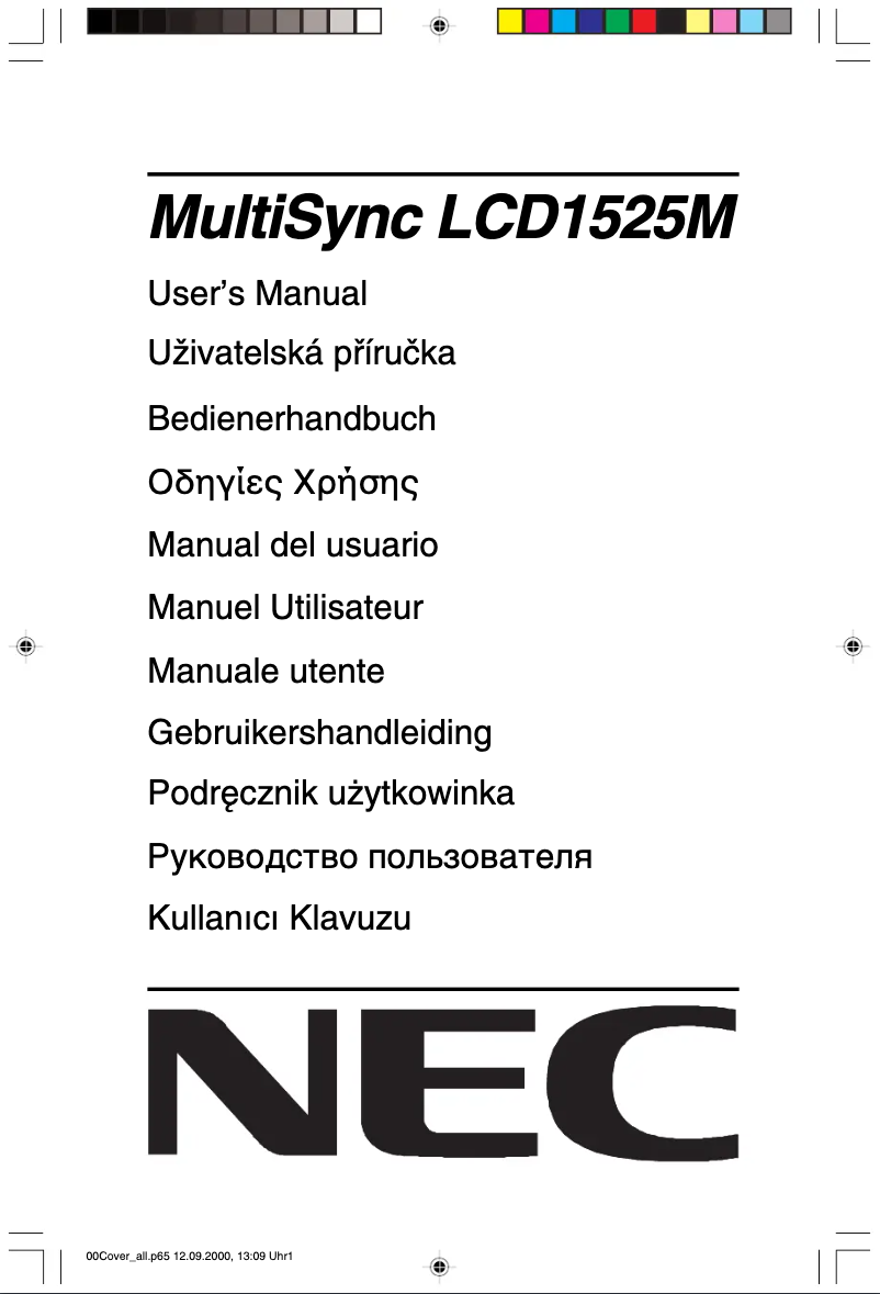 Página 1 del manual Manual de usuario NEC MultiSync LCD1525MBK