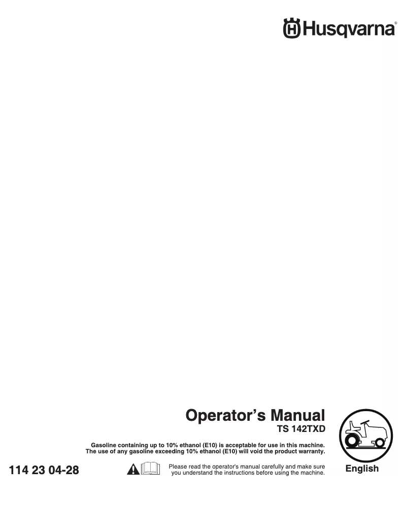 Page n°1 - Manuel utilisateur Husqvarna TS 142TXD