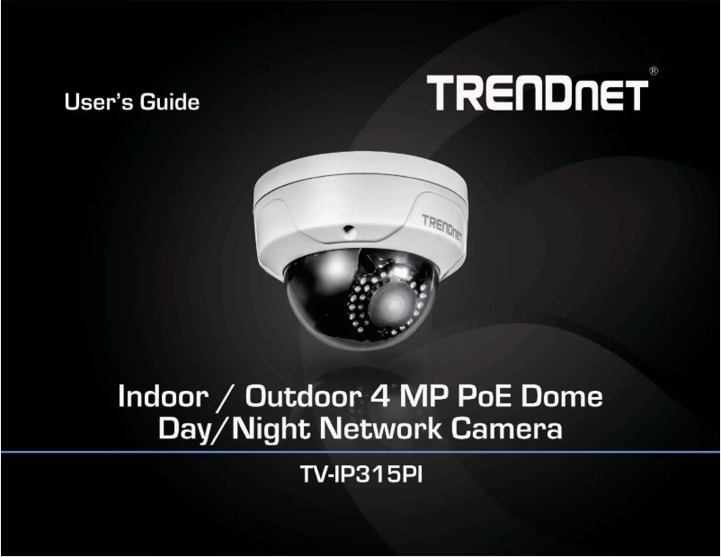 Page n°1 - Manuel utilisateur TRENDnet TV-IP315PI