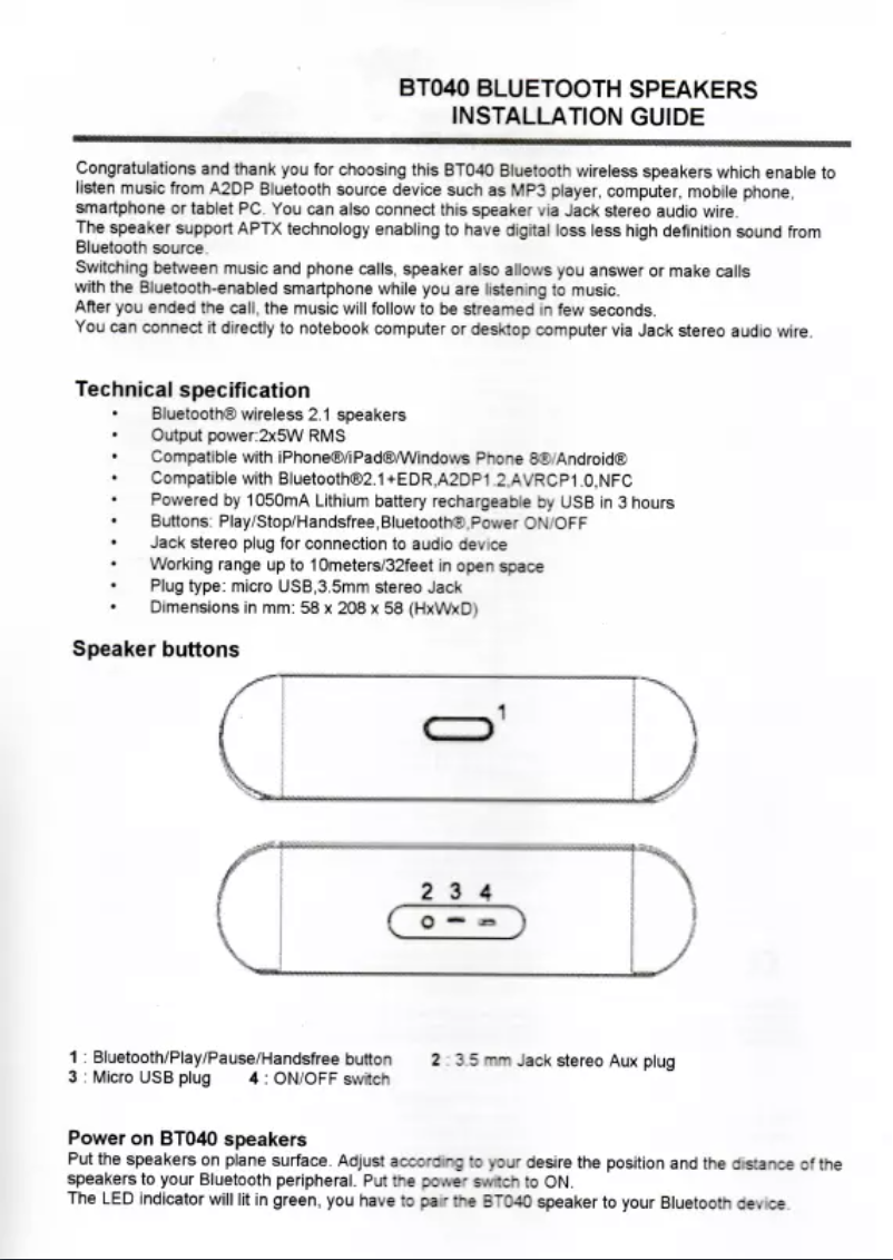 Page n°1 - Manuel utilisateur Syba CL-SPK23053
