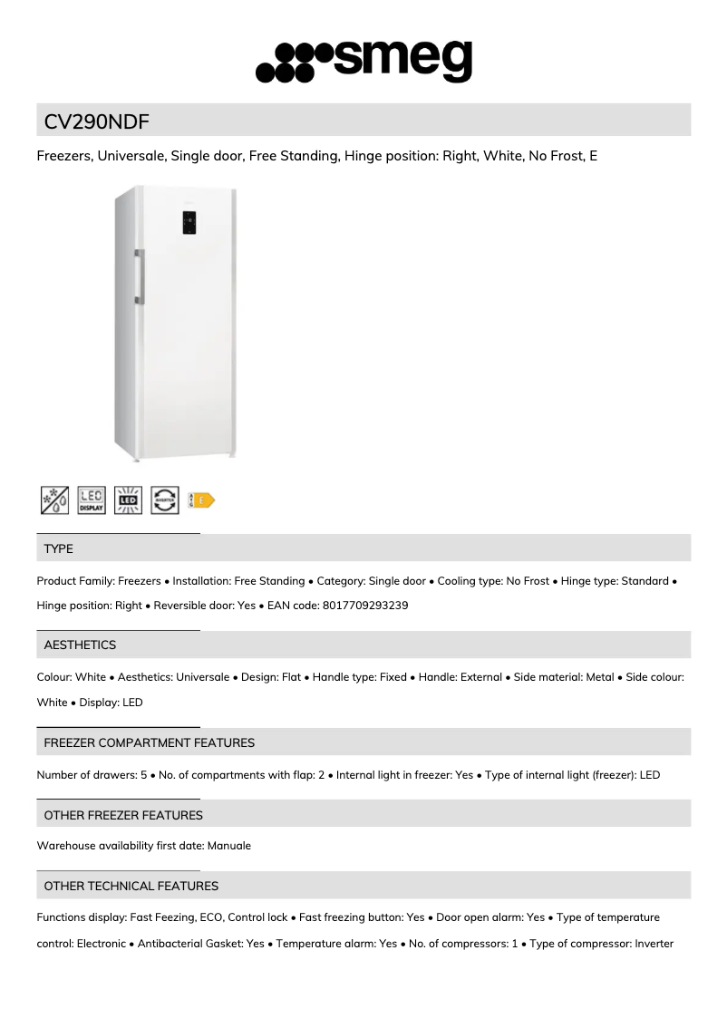 Page n°1 - Brochure Smeg CV290NDF