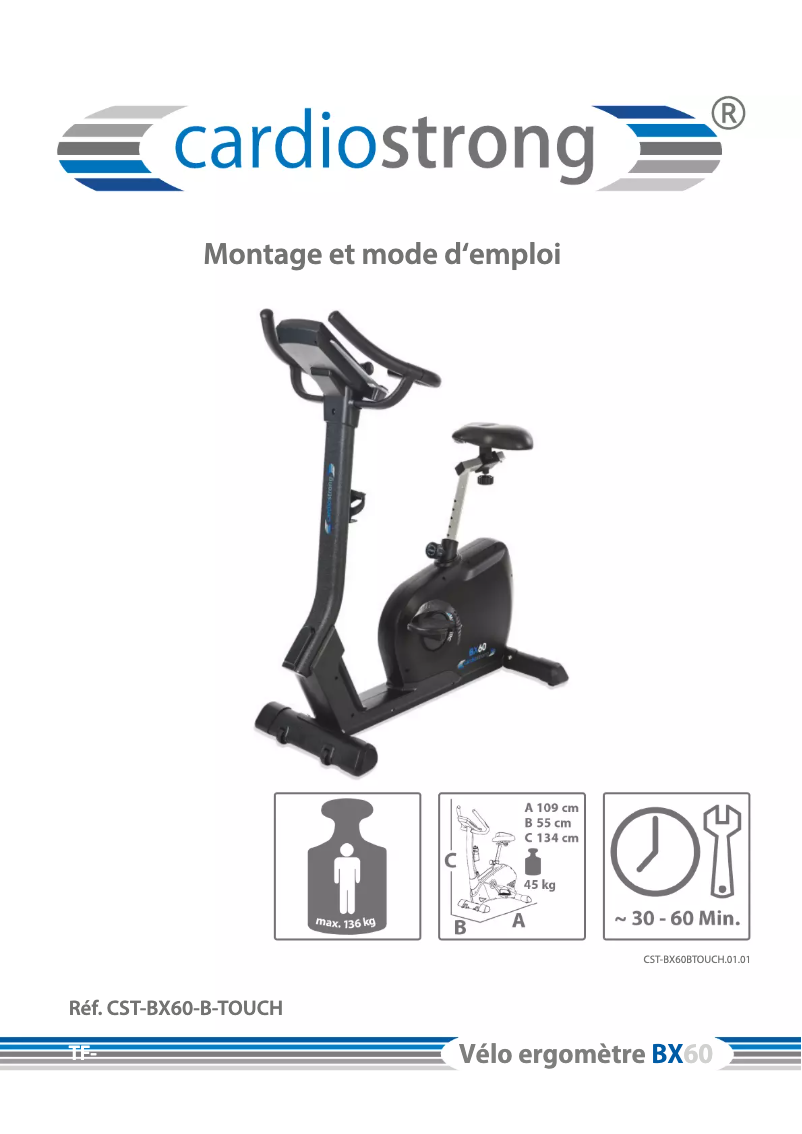 Página 1 del manual Manual de usuario Cardiostrong BX60 Touch