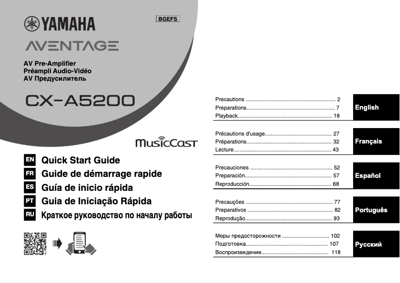 Page n°1 - Manuel utilisateur Yamaha MusicCast CX-A5200