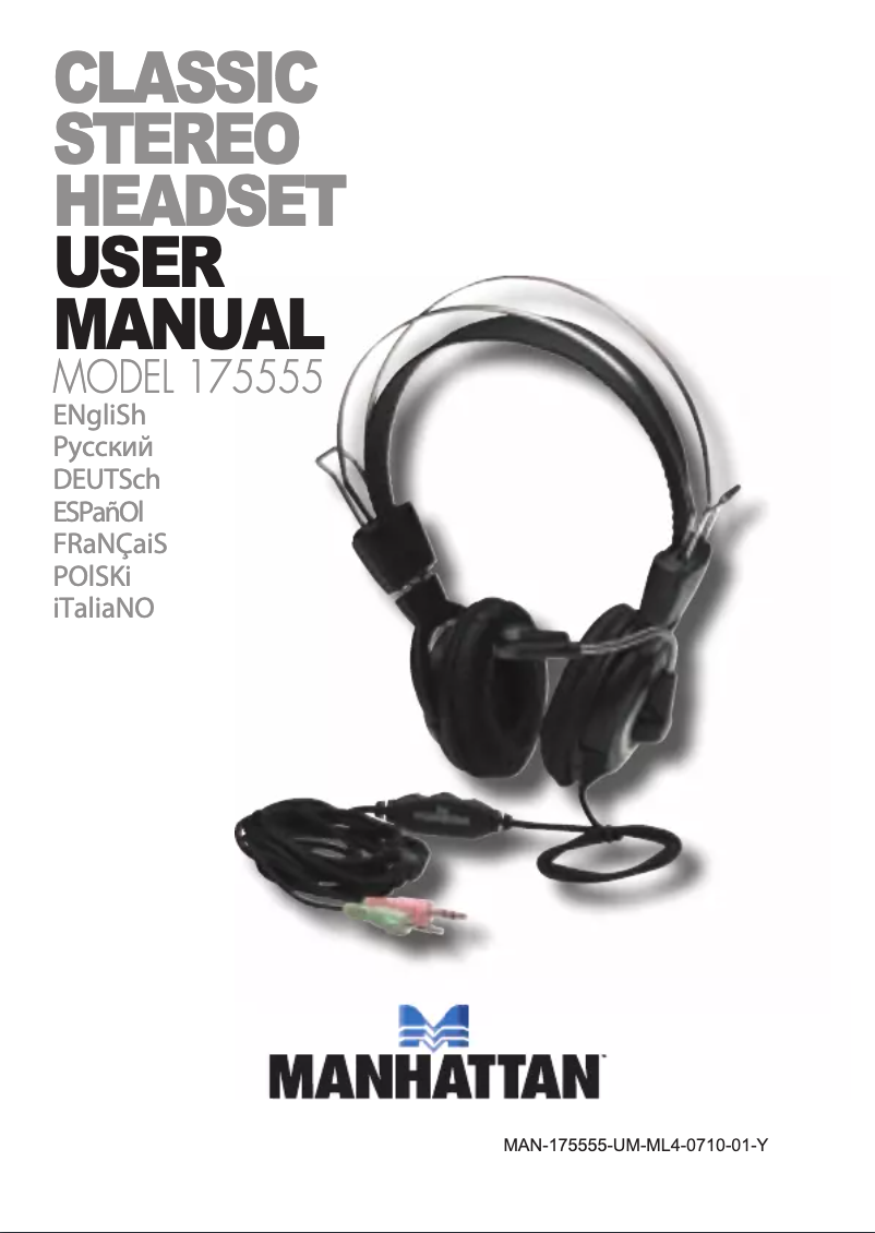 Page 1 de la notice Manuel utilisateur Manhattan Clasic Stereo Headset 175555