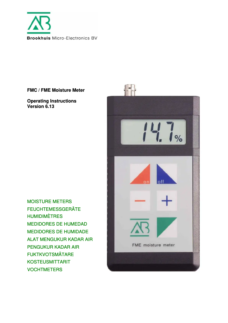 Página 1 del manual Manual de usuario PCE Instruments FMC