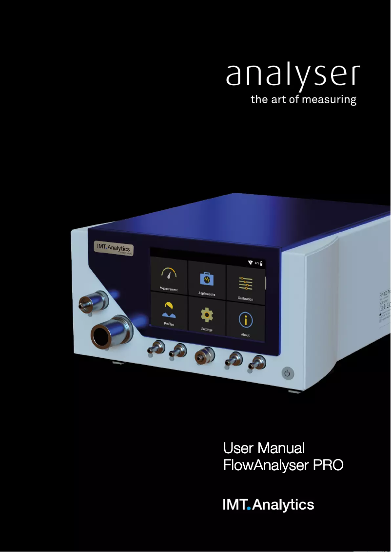 Image de la première page du manuel de l'appareil FlowAnalyser PF-300 PRO
