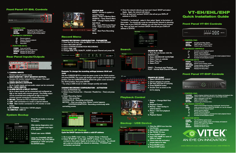 Page 1 of the manual User Manual Vitek VT-EH16