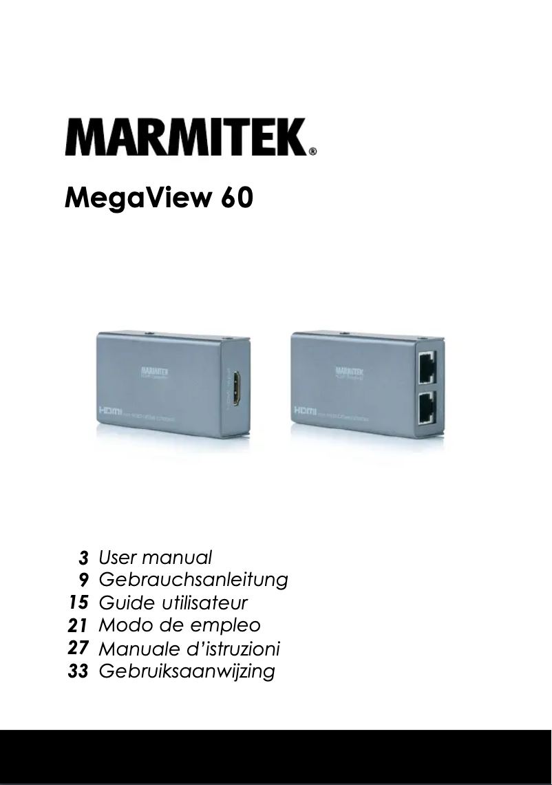 Page 1 de la notice Fiche technique Marmitek MegaView 60