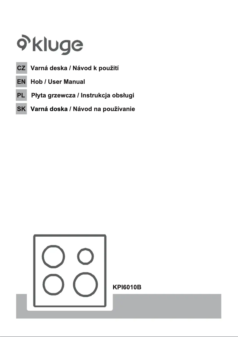 Page n°1 - Manuel utilisateur Kluge KPI6010B
