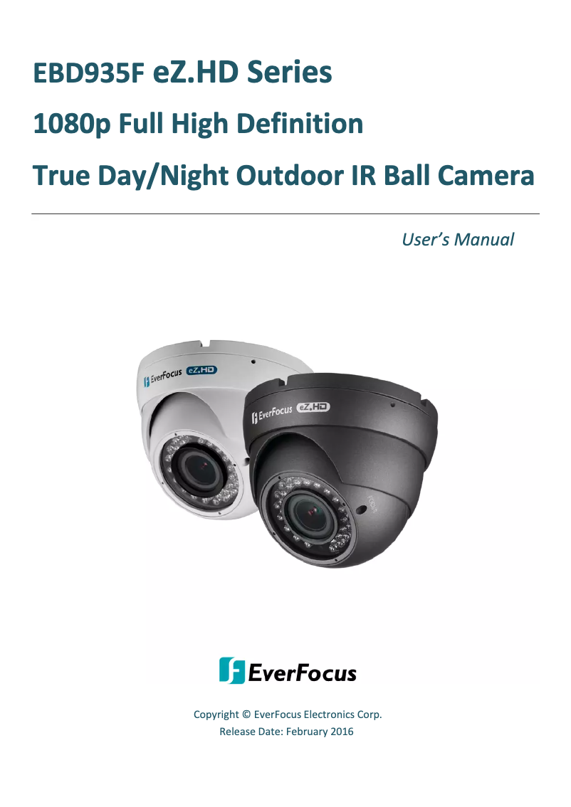 Page n°1 - Manuel utilisateur EverFocus EBD935F