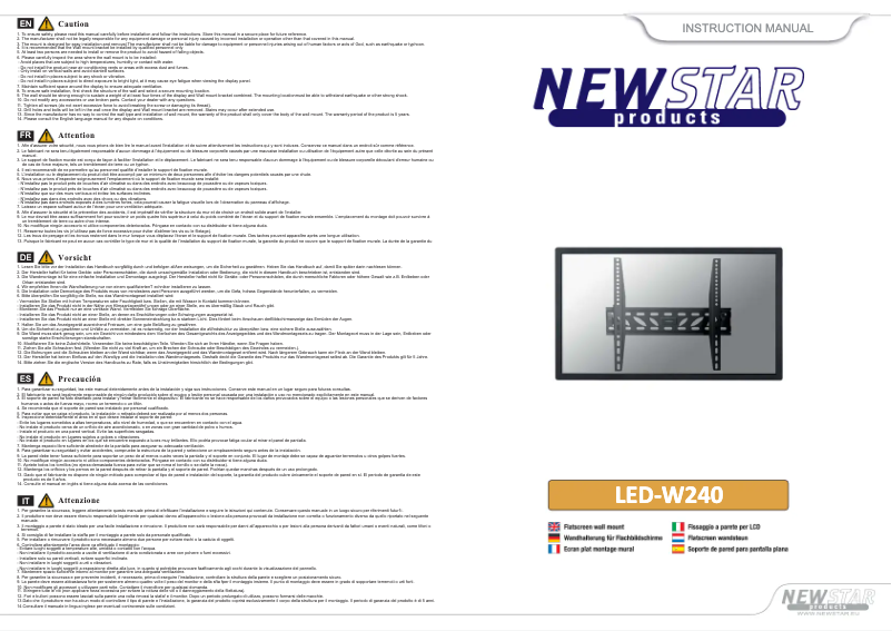 Page 1 de la notice Manuel utilisateur Newstar LED-W240