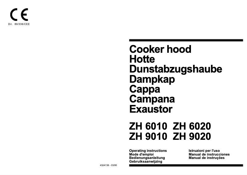 Page n°1 - Manuel utilisateur Zanussi ZH6020W/E