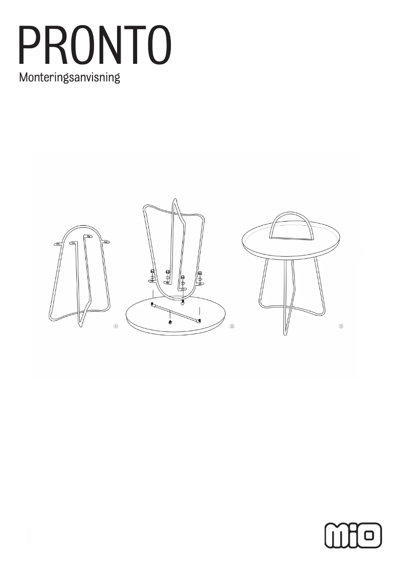 Page 1 de la notice Manuel utilisateur Mio Pronto