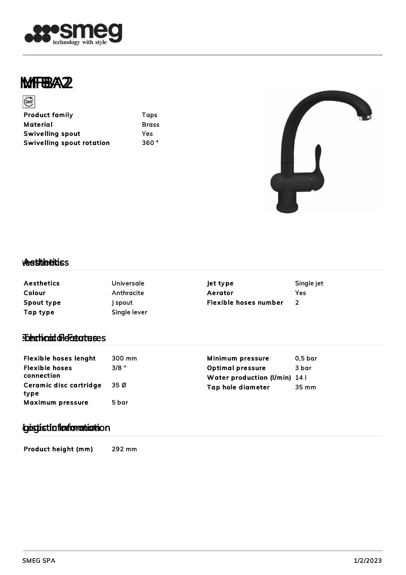Page n°1 - Brochure Smeg MF8A2