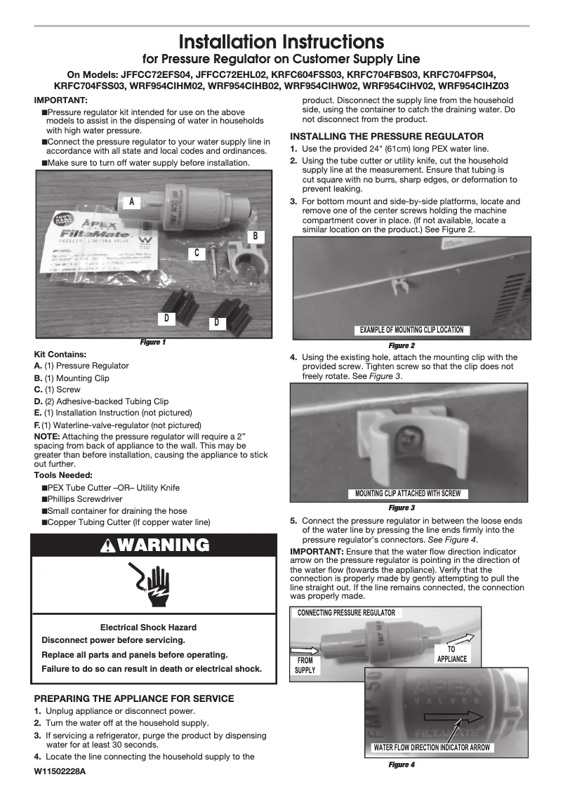 Page n°1 - Instructions / montage KitchenAid KRFC704FPS