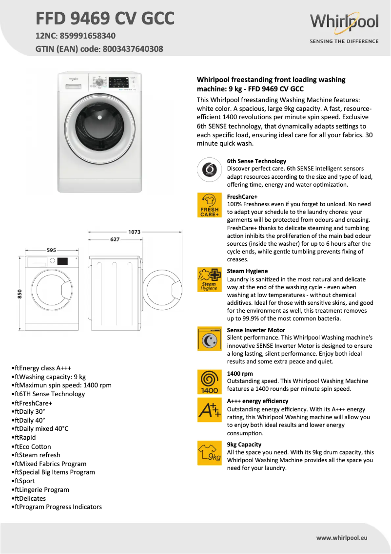 Imagen de la primera página del manual del dispositivo FFD 9469 CV GCC