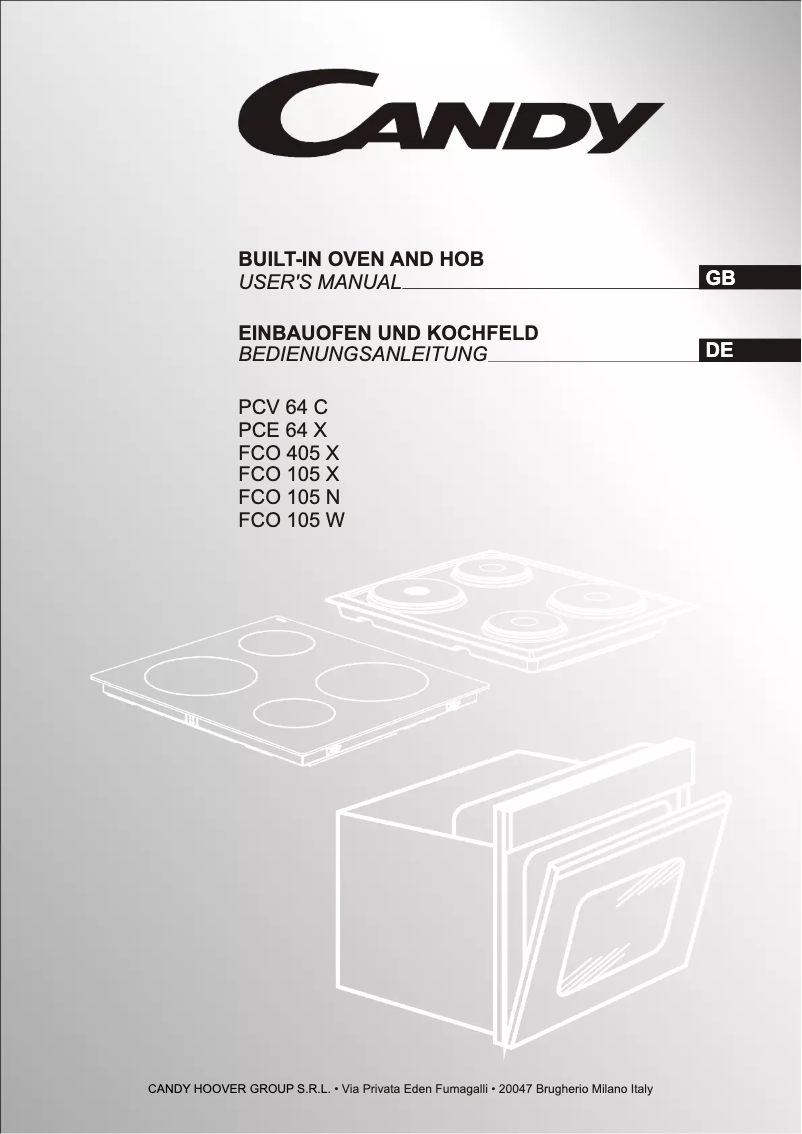 Page n°1 - Manuel utilisateur Candy FCO 105 W
