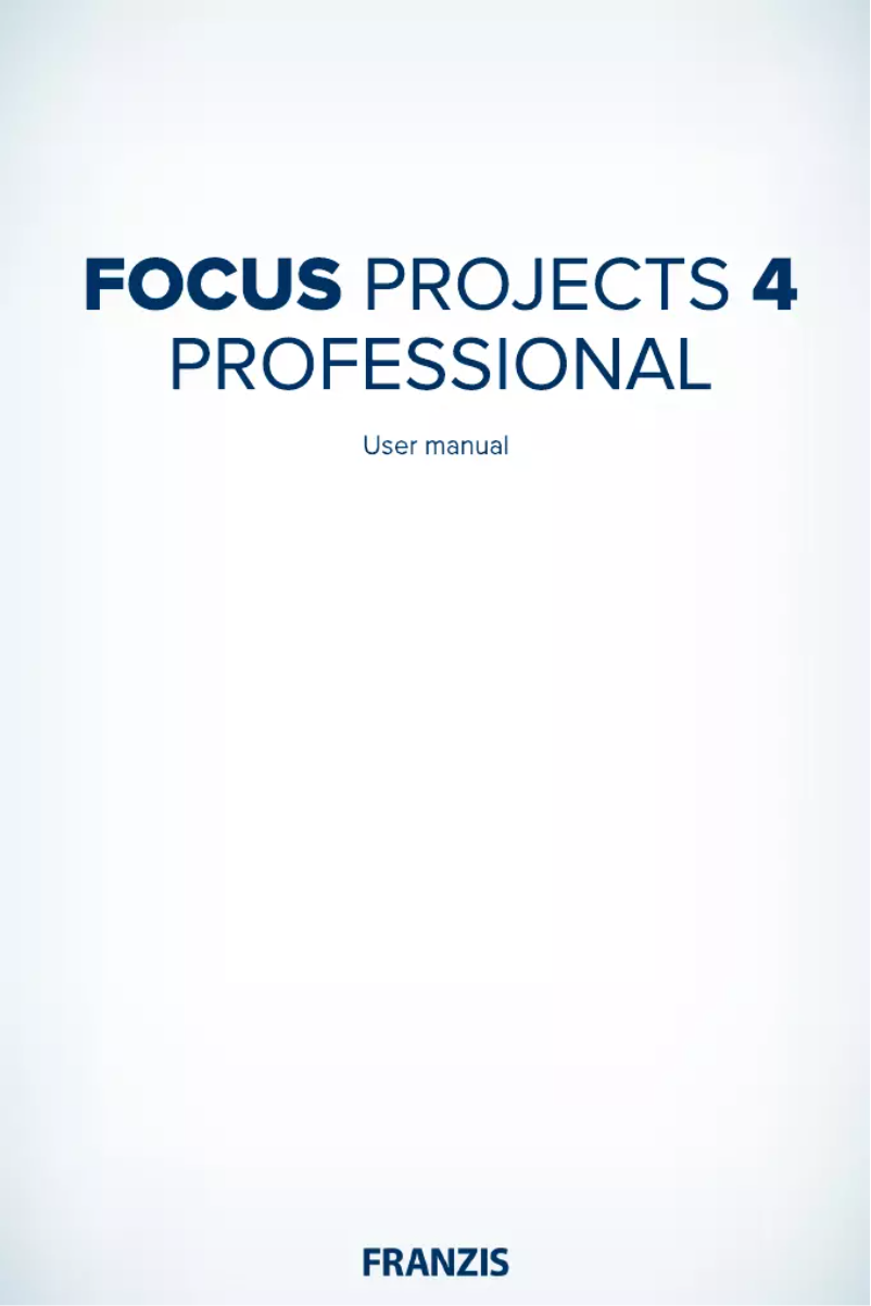 Page 1 de la notice Manuel utilisateur Franzis Verlag FOCUS projects 4 professional