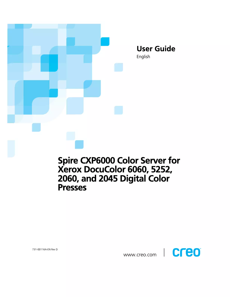 Page n°1 - Manuel utilisateur Xerox DocuColor 6060