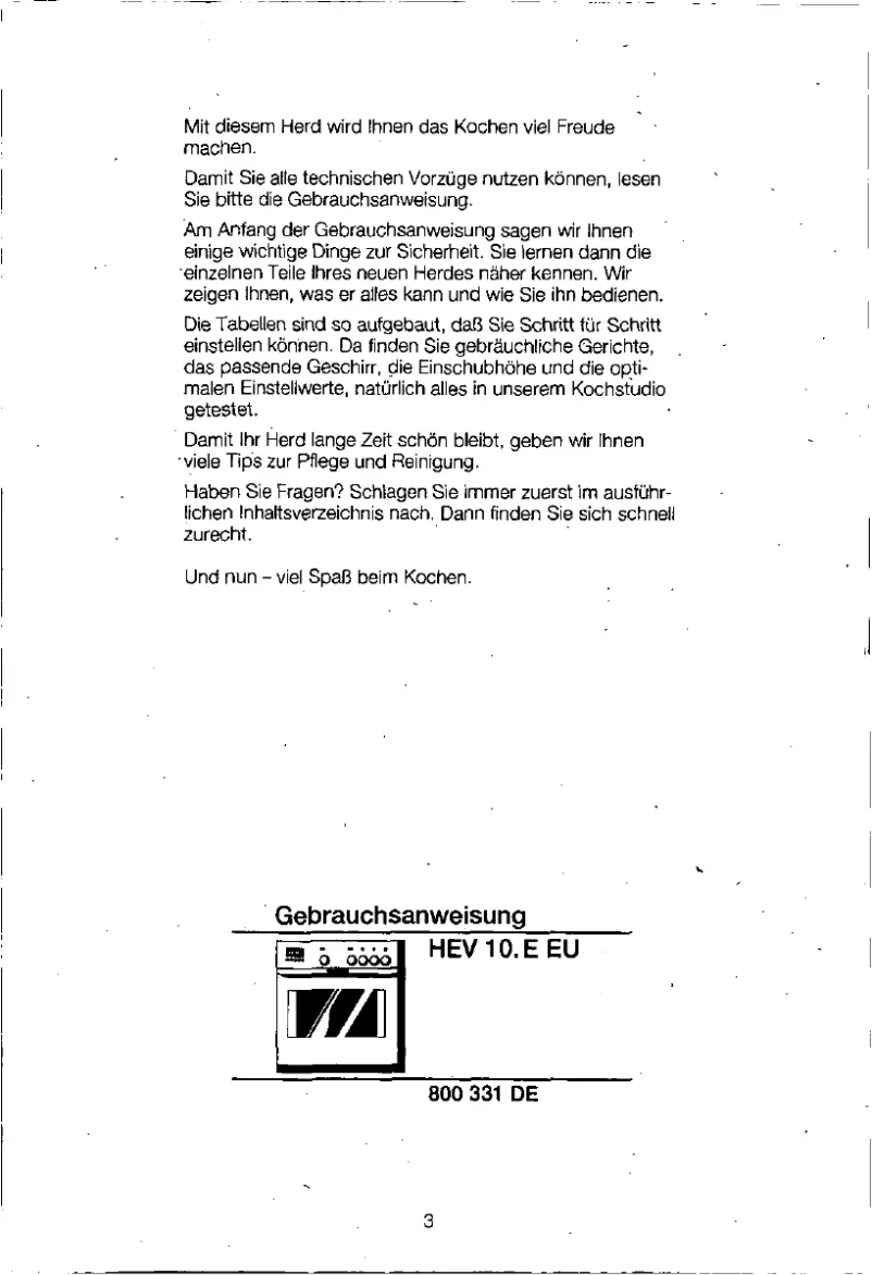 Page 1 de la notice Manuel utilisateur Bosch HEV102EEU