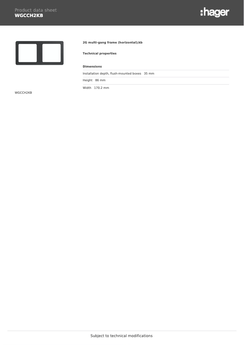 Image de la première page du manuel de l'appareil WGCCH2KB