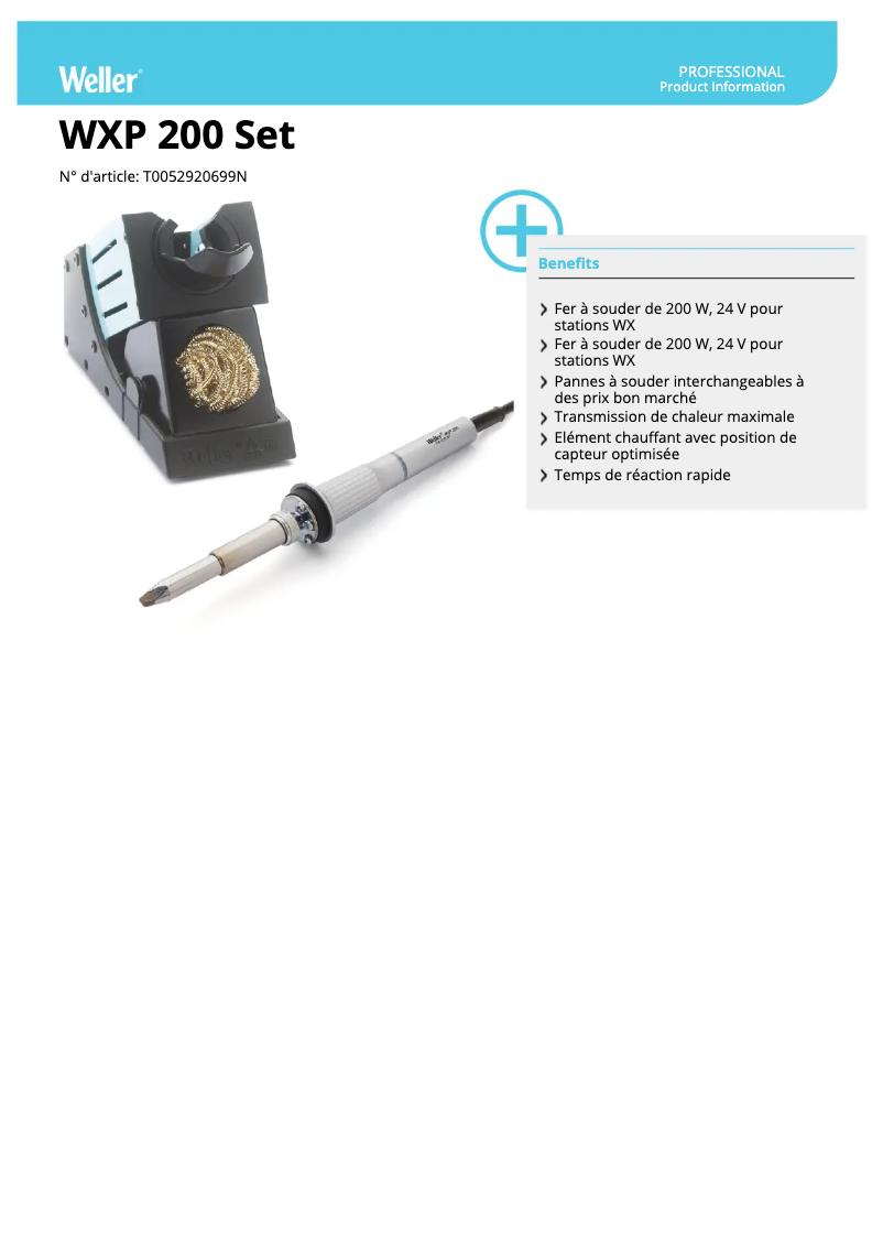 Página 1 del manual Ficha técnica Weller WXP 200 Set