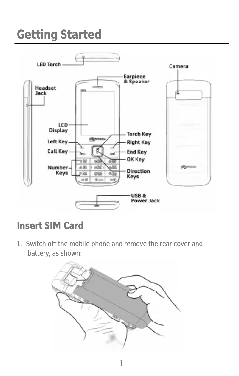 Page 1 de la notice Manuel utilisateur Micromax X2410