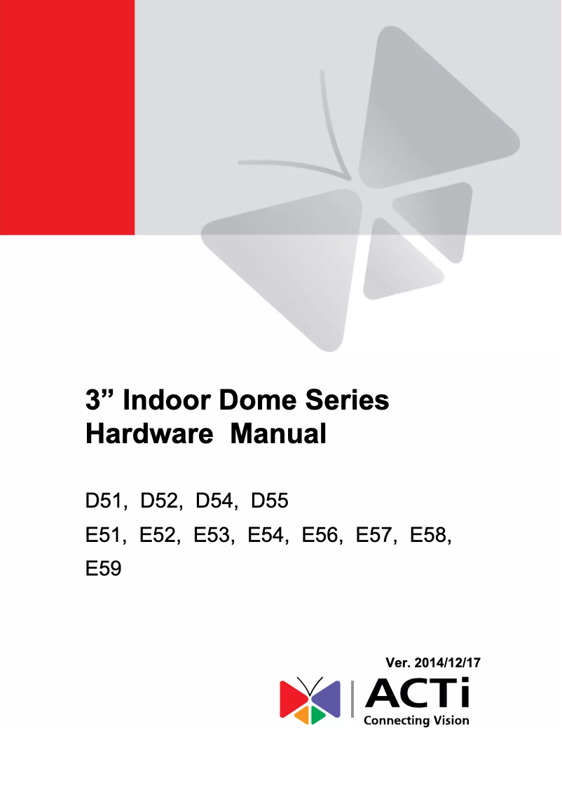 Page 1 de la notice Manuel utilisateur ACTi E57